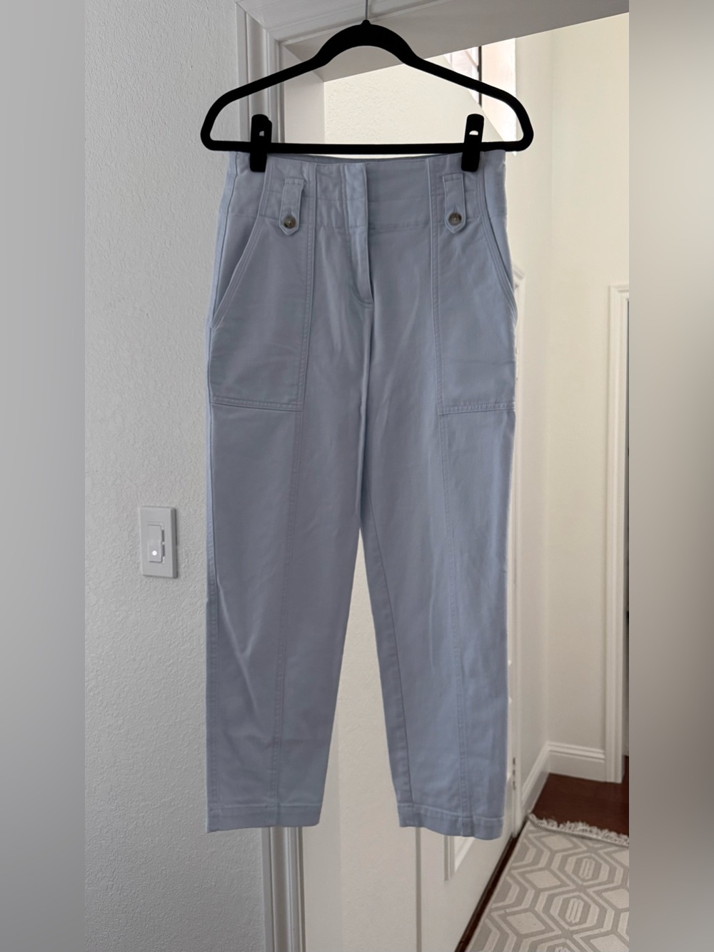 Reiss Cropped Utility Pants in Light Blue Size 4 Like New